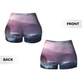 thumbnail image 5 of Naloa lighthouse Waves Torrential Rain Biker Shorts for Women Seamless Scrunch Short Women’s Yoga Shorts for Gym Running Sport Shorts - Small, 5 of 9