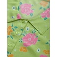 thumbnail image 5 of DressBerry Women's Printed Poly Crepe Crop Shirt Casual Summer Buttoned Front Collared Neck Puffed Elbow Sleeves Western Style Slip-On Light Weighted High Waist Shirt Top, 5 of 6