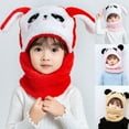 thumbnail image 2 of Balaclava Wind-Resistant Winter Fuzzy Plush Ski Face Mask for Adult Kids Warm Face Cover Cute Animal Ears Hat Cap Scarf, 2 of 19