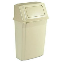 Rubbermaid Slim Jim Wall-Mounted Container Rectangular Plastic 15 gal Beige