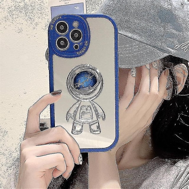 Funda con espejo y soporte para iPhone 13 Pro Max/13 Pro/13 Pro, funda protectora para PC con diseño de astronauta