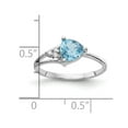 thumbnail image 3 of Solid 14k White Gold 6mm Blue Topaz VS Diamond Engagement Ring Size 8 (.024 cttw.), 3 of 6