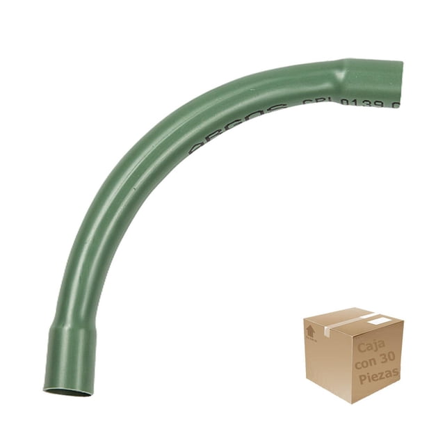 30Pz Codo 1 Pulg Conduit Verde Eléctrico Pvc Ligero C/ Cople verde 1 pulgada