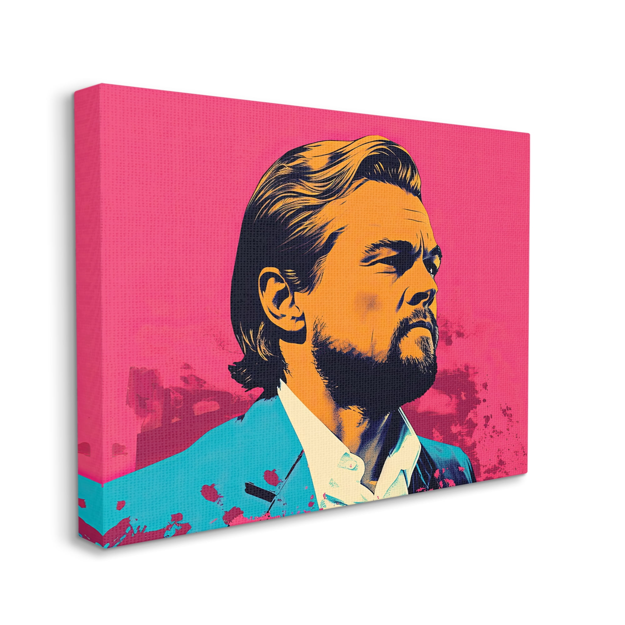 Stupell Industries Pop Style Leonardo DiCaprio Abstract Painting Gallery Wrapped Canvas Print Wall Art, 30 x 24