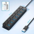 thumbnail image 2 of Hub USB 3.0 de 7 Puertos con Interruptores Individuales Con Cable 1.2M incluye Adaptador USB-A a USB-C, 2 of 7