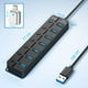 thumbnail image 2 of Hub USB 3.0 de 7 Puertos con Interruptores Individuales Con Cable 1.2M incluye Adaptador USB-A a USB-C, 2 of 7
