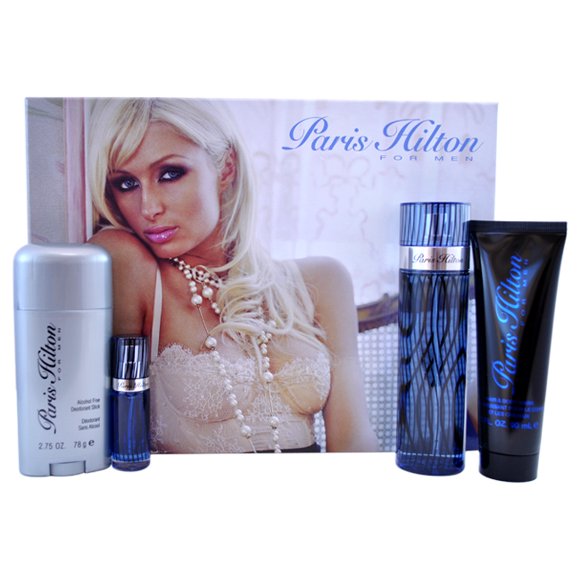 Paris Hilton by Paris Hilton for Men - 4 Pc Gift Set 3.4oz EDT Spray, 3oz Hair and Body Wash, 2.75oz Alcohol Free Deodorant Stick, 0.25oz EDT Spray