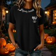 thumbnail image 2 of Stars Moon Funny Graphic Tees for Women Round Neck Short Sleeve Casual Fall Tops Fall Shirts Black M, 2 of 6