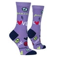 thumbnail image 3 of Cool Socks, Peace & Love Women's, Fun Novelty Crew Socks, 3 of 6