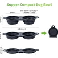 thumbnail image 2 of Collapsible Dog Dual Bowls Reinforced Rim 180 Degrees Flip Over Foldable Double Bowl with Lock Clips More Stable Dog Travel Bowls Pet Food Water Feeder (Cold Grey), 2 of 6
