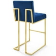 thumbnail image 4 of Modway Privy Gold Stainless Steel Performance Velvet Bar Stool in Gold Navy, 4 of 8