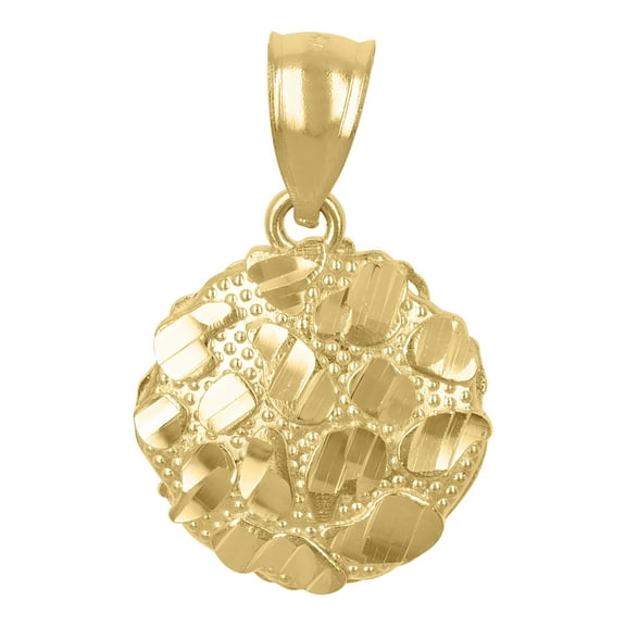 10kt Real Yellow Gold Womens Nugget Fashion Charm Pendant