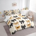 thumbnail image 3 of Homewish Lovely Bow Knot 7-Piece Twin Bedding Sets,Cheetah Pattern Bowtie Bedding Comforter Set,Black Brown Sheet Sets For Girl Kids,Microfiber Bedroom Decor Reversible, 3 of 8