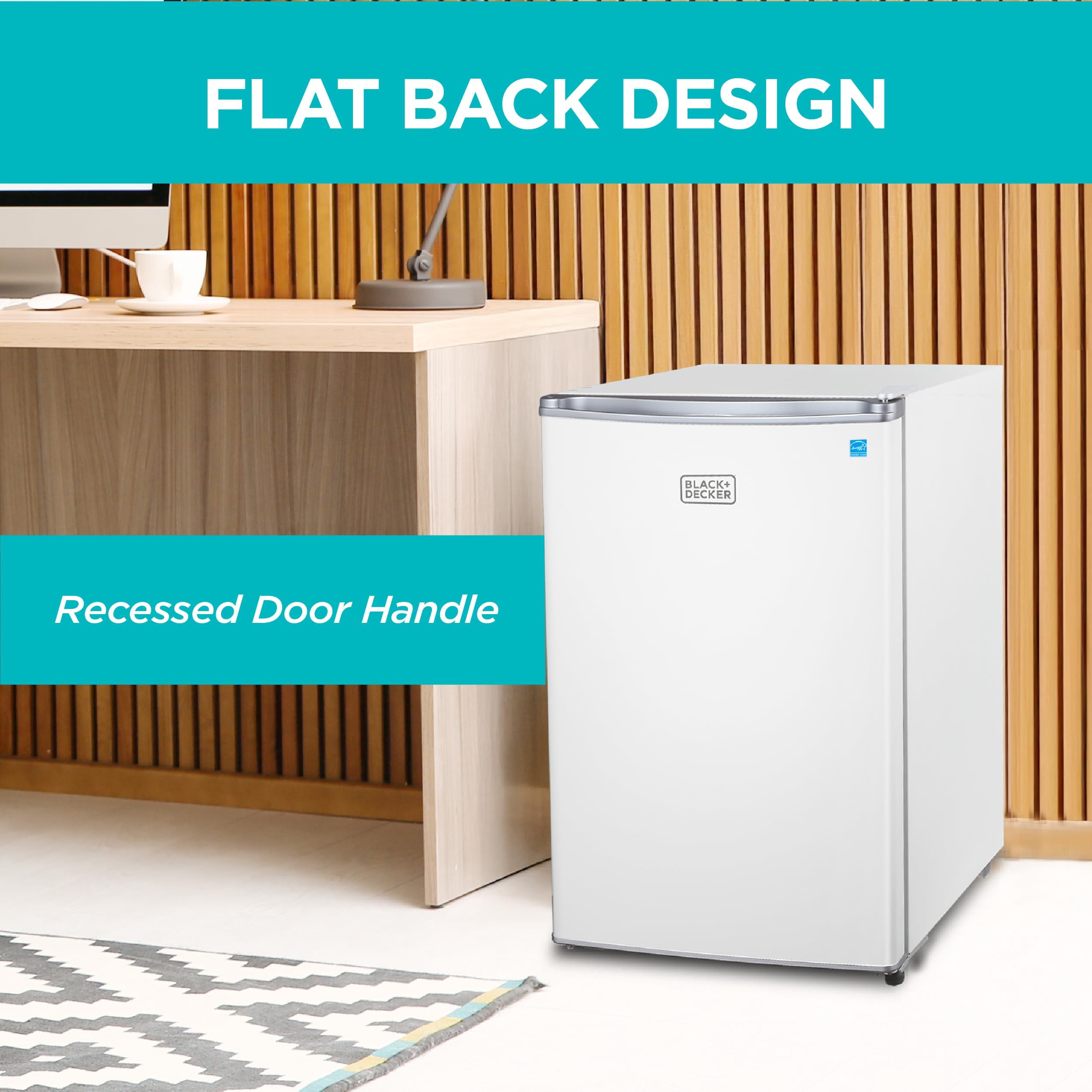 BLACK+DECKER BCRK25W 2.5 Cubic-ft Refrigerator/Freezer (White) - 2.50 ft³ - Reversible - White