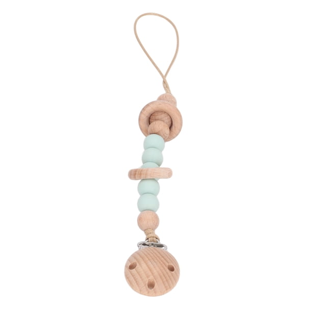 Cadena de chupete de silicona para bebé, a prueba de caídas, seguro, ligero, soporte con clip para chupete para niños pequeños, color verde claro