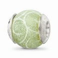 thumbnail image 1 of FB Jewels Sterling Silver Reflections Etched Jade Stone Bead, 1 of 3