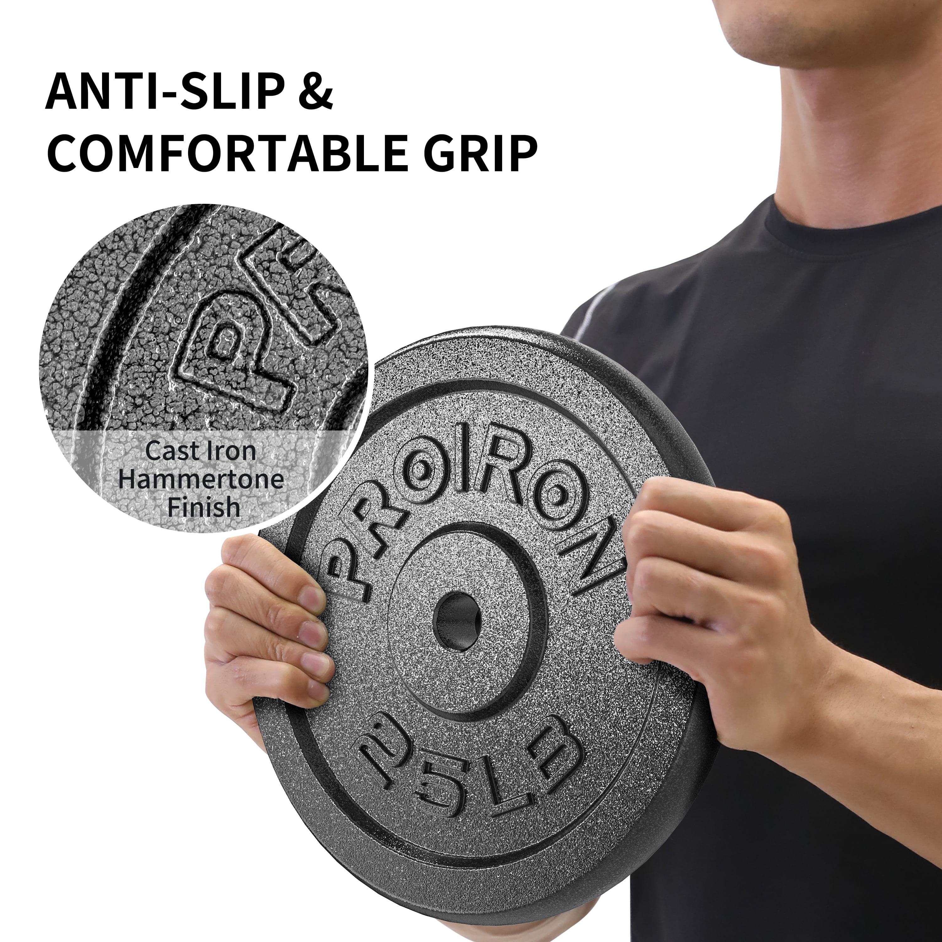 PROIRON Cast Iron Standard Plate 2.5Lb, Pair