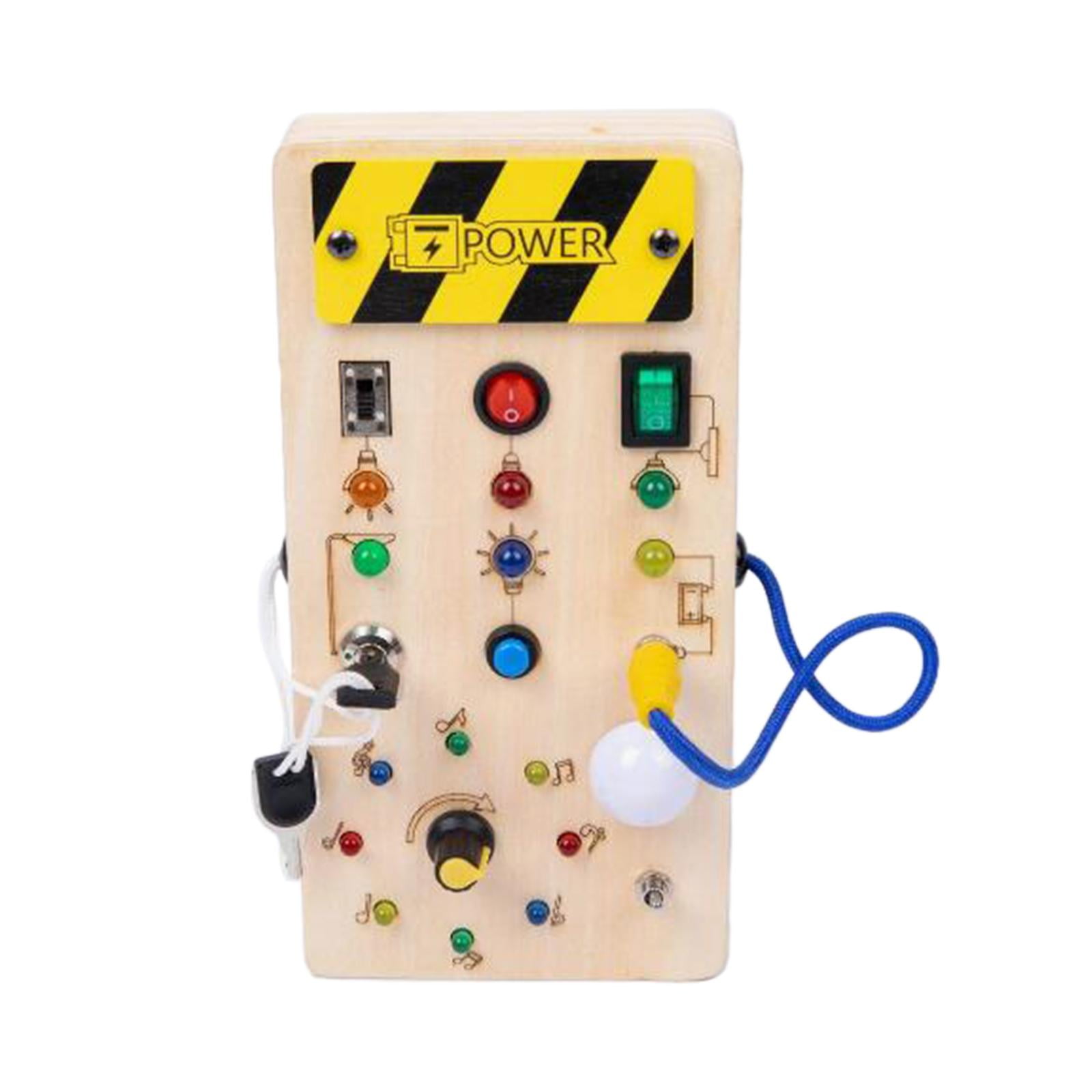 LED Busy Board LED Wooden Sensory Board for Toddlers Preschool Birthday Gift Note Pattern