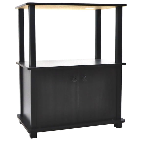 Freestanding 3-Shelf 2-Door Storage Floor Cabinet, Espresso Woodgrain