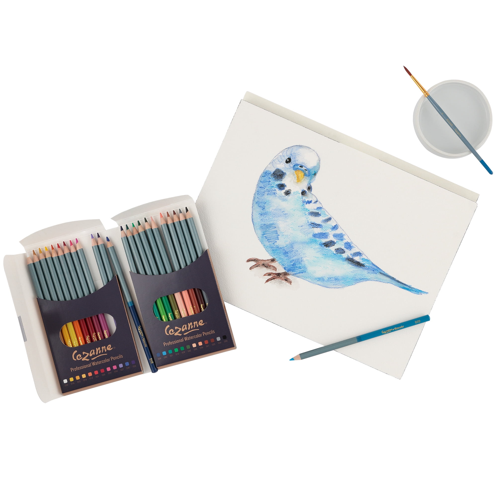 Cezanne Watercolor Pencil Set of 24 - Professional Artist Quality Soft Core Leads for Watercolour Painting, Coloring, Drawing, Layering, Blending, Shading, Use Wet or Dry