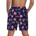 thumbnail image 2 of Lsque Mens Swim Trunks American Stars Pattern - Bathing Suit Compression Liner - Beach Swim Shorts Swimwear - (S-3XL) - Stretch Quick Dry -Medium, 2 of 9
