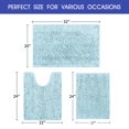 thumbnail image 3 of Striped Spa Blue Bathroom Rug Set 3 Pieces Gray Ultra Soft, Non Slip Absorbent Chenille Bath Mats, 3 of 7
