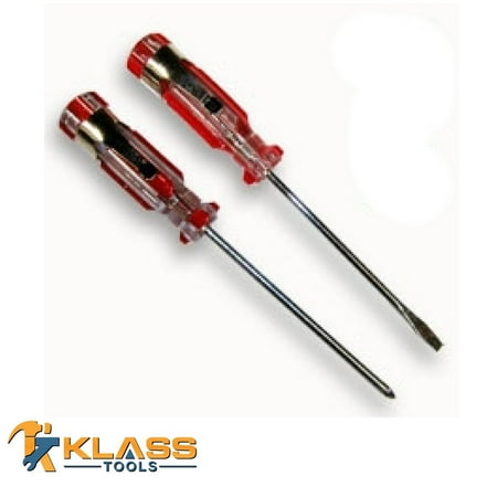 2 Piece Pocket Screwdriver - 2 Piece Screwdriver Set with Pocket Clips