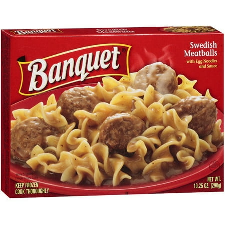 Banquet Swedish Meatballs w/Egg Noodles And Sauce Meal, 10.25 oz