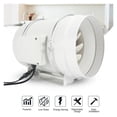 thumbnail image 2 of 8'' Silent Inline Duct Fan Ventilation System With Speed Controller Air Exhaust Extractor With EC Motor Ventilator ,Fast Wind Speed, 2 of 6