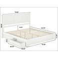 thumbnail image 4 of Felicity King Wood Platform Bed with Panel Footboard & Storage Drawers in White, 4 of 5
