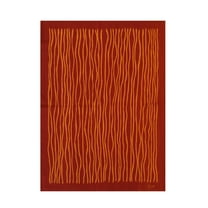 EORC Red Handwoven Wool Contemporary Modern Flat Weave Rug, 6'2 x 7'9