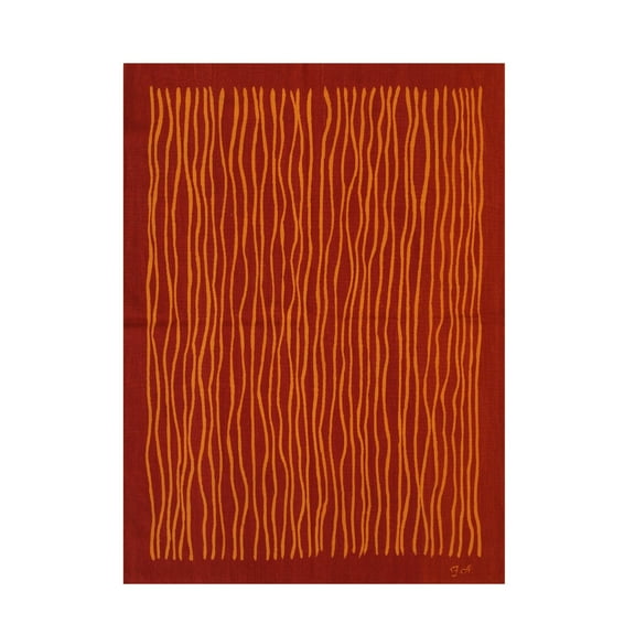 EORC Red Handwoven Wool Contemporary Modern Flat Weave Rug, 6'2 x 7'9