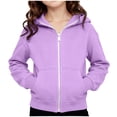 thumbnail image 6 of felwors Girls Zip Up Hoodies Kids Casual Long Sleeve Sweatshirt Fall Jacket with Pockets (Purple,13-14 Years), 6 of 6