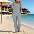 thumbnail image 2 of Soyumi Women's Two Piece Short Sets Summer Lounge Sweatsuits Vacation Sleeveless Outfits Travel Tracksuit, Gray, 2 of 6