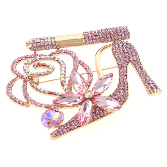 Large Crystal High Heel Shoe Brooch