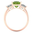 thumbnail image 4 of 2.5 ct Princess Cut Natural Peridot Three-Stone Engagement Ring for Women in 18K Rose Gold, 4 of 5