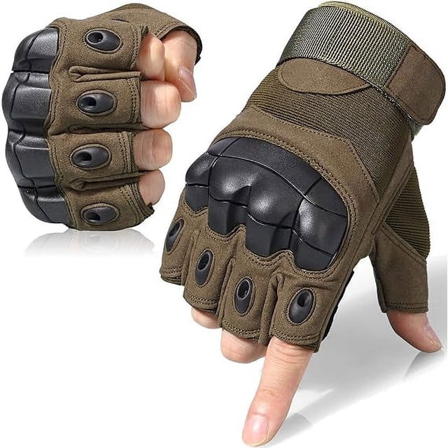 Guantes militares para exteriores, ligeros y transpirables, protectores de nudillos para tiro, caza, motociclismo, escalada, guantes tácticos sin dedos para moto, motocicleta, ciclismo, esca