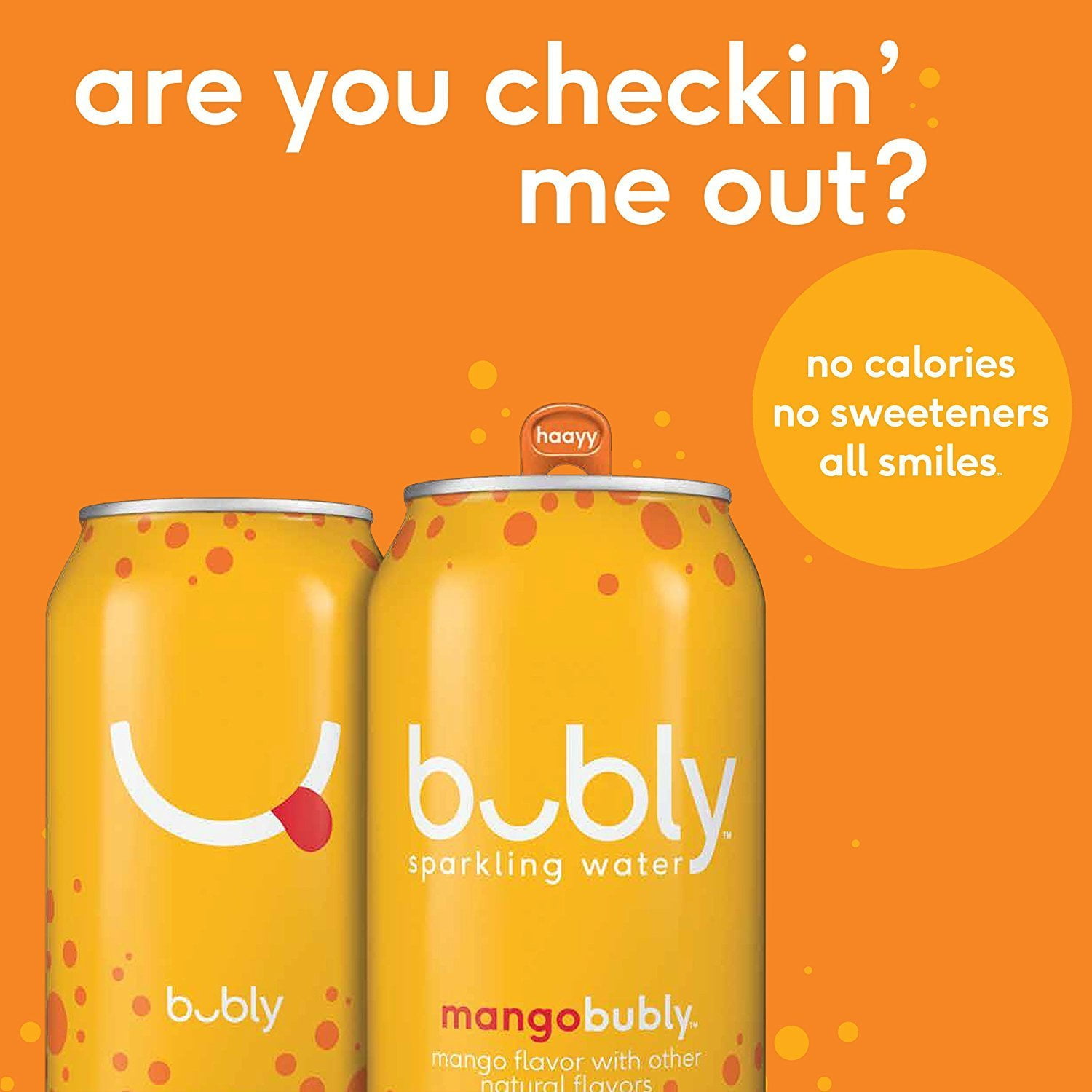 bubly Mango Sparkling Water, 12 fl oz, 18 Pack Cans