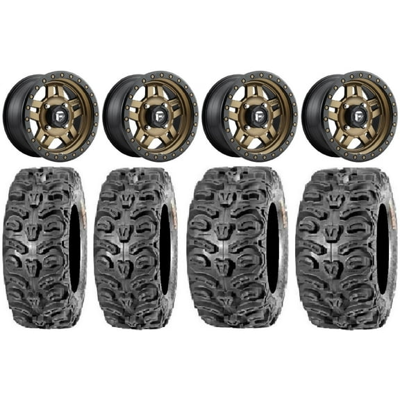 Fuel Anza Bronze 14" Wheels 28" Bear Claw HTR Tires Polaris RZR XP 1000 / PRO XP / Ranger XP 900/1000
