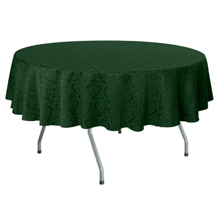

Ultimate Textile (2 Pack) Saxony 90-Inch Round Damask Tablecloth - Jacquard Weave Emblem Crest Design Hunter Green