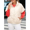 thumbnail image 6 of Quilted Jackets for Women Casual Short Sleeve Zip Up Warm Vests Color L, 6 of 10
