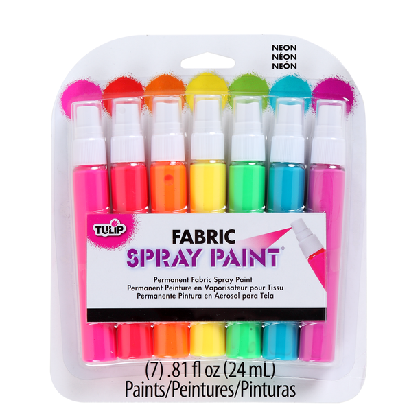 Tulip 0.81 fl oz Fabric Spray Paint 7 Pack, Neon