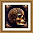 thumbnail image 2 of Stephen Chambers 12x12 Gold Ornate Wood Framed With Double Matting Wall Art Titled - Skull 4, 2 of 6