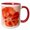 Red/White, variant on 3drose, Ruby Red Floral Art Flowers Designs Inspired by Nature, 11oz Two-tone Red Mug