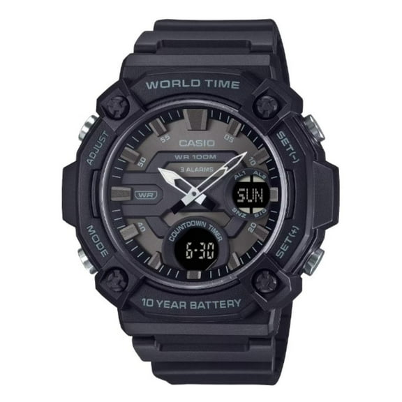 Casio Men's Black Analog-Digital 10-Year Battery Watch - AEQ-120W-1BVCF