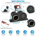 thumbnail image 3 of 2PCS Dual USB Outlet Cigarette Lighter Socket Splitter with Blade Fuse, 12V 4.2A Car Charger Power Adapter Replacement Waterproof Plug Female 21W for RV Marine Boat Motorcycle Truck ATV UTV Van etc, 3 of 11