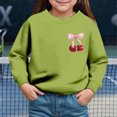 thumbnail image 2 of TOWED22 Girls Pullover Sweatshirts Kids Cute Printed Crewneck Tops Long Sleeve Pullover Tops,4Y, 2 of 4