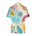 thumbnail image 4 of Gaecuw Hawaiian Shirts for Women Plus Size Blouses Short Sleeve T Shirts Regular Fit Pullover Tees T-Shirts Floral Print Tops V Neck Blouses Casual T Shirts Button Up Button Down Pullover Summer Tees, 4 of 5