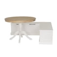 thumbnail image 3 of Linon Troyin Table d'Angle de Rangement Sans Dossier Blanche et Table Ronde en Blanc/bois Naturel, 3 of 15