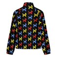thumbnail image 6 of Jackets for Women Winter Coat Jackets Flannel Stand Collar Jacket(Balloon Dogs, Black Background,Size:S-4XL), 6 of 7
